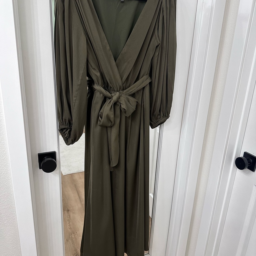 Banana Republic Deep Olive Long Sleeve Dress